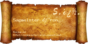 Sagmeister Áron névjegykártya